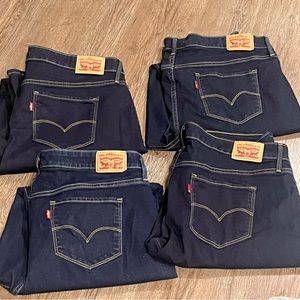 Four pair Levi jeans